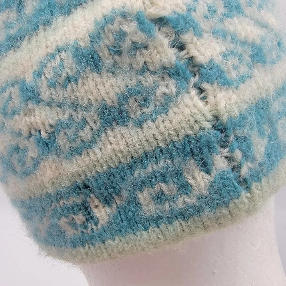 KD‎ Hill Girls 100% Wool Knit Beanie Nordic Fair Isle
